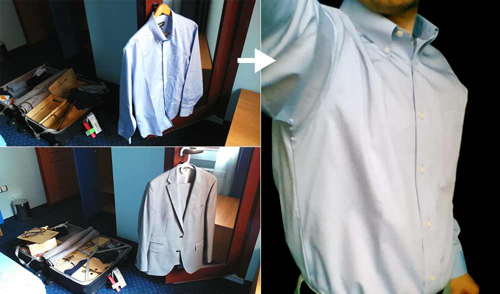 Dress shirts and wool suits during a real journey